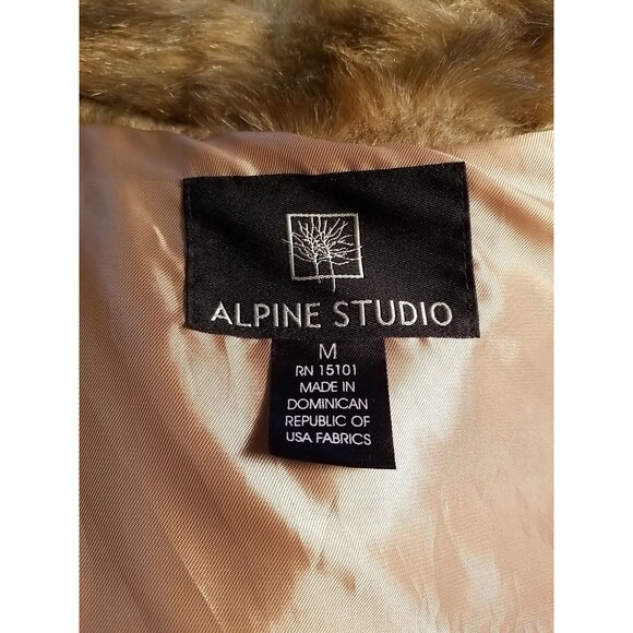 NWT Alpine Studio Vintage Faux Fur 3/4 Sleeve Coat Mink Whiskey Size Medium  T43 - Picture 6 of 11